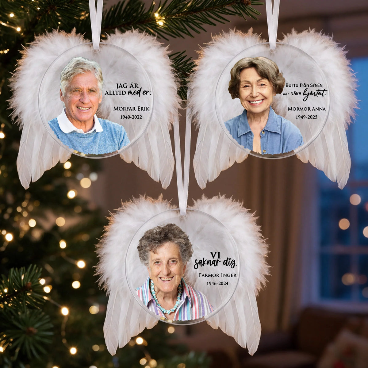 store angel wings ornament 3x